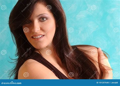 Brunette Woman Beauty Portrait Stock Photo Image Of Headshots Portrait