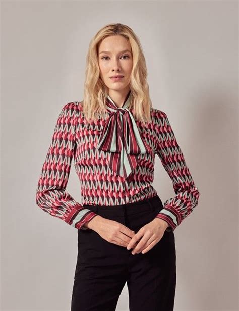 Womens Pussy Bow Blouses Shirts Hawes And Curtis
