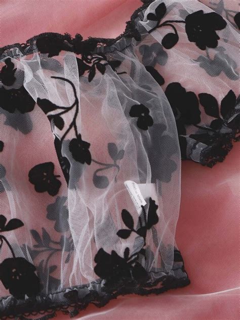 Floral Mesh Lingerie Set Choker Shein Uk