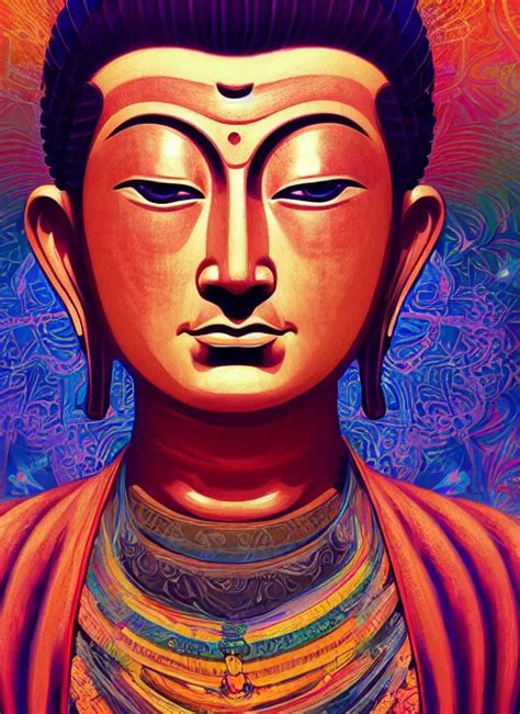 Portrait Of A Psychedelic Buddha Digital Painting Stable Diffusion