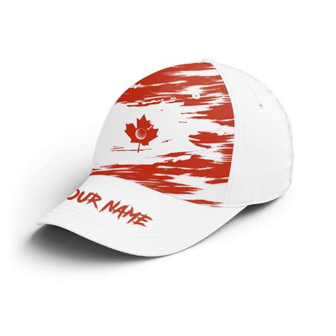 Canadian Flag Golf Hat Custom Name Baseball Golf Cap Hat Best Golf Gi
