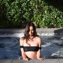 Sara Malakul Lane Sexy Black Bikini In The Pool Aznude