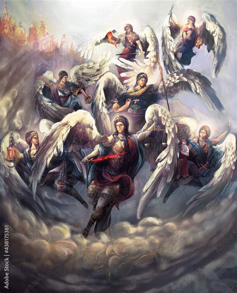 the seven Archangels of God Stock Illustration | Adobe Stock