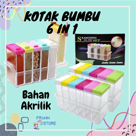 Jual Kotak Bumbu Dapur Kotak Bumbu Transparan Tempat Bumbu Dapur Set