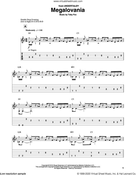 Megalovania From Undertale Sheet Music Intermediate For Guitar Solo