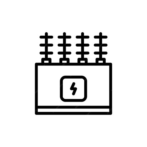 Ícone de conjunto de transformadores de subestação de energia elétrica símbolo do vetor do