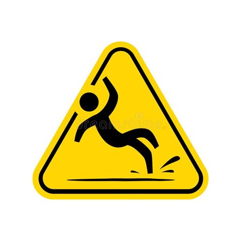 Wet Floor Logo Sign Vector Yellow Triangle With Falling Man