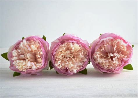 3 Pieces Pink artificial peonies Silk peony Fake flowers Faux | Etsy