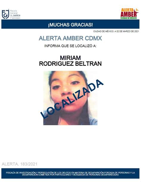 Fiscalía CDMX on Twitter La menor Miriam Rodríguez Beltrán ha sido