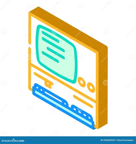 Computer Pc Old Gadget Isometric Icon Vector Illustration Stock Illustration - Illustration of