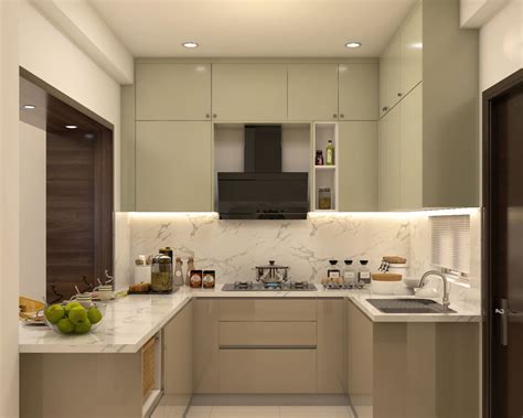 convenient contemporary style compact sized kitchen design livspace