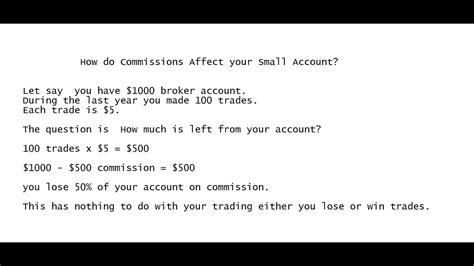 How Do Commissions Affect Your Broker Account Youtube