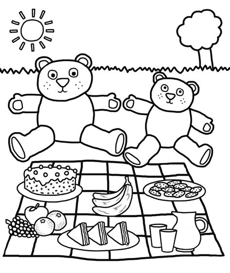 Picnic coloring pages to download and print for free