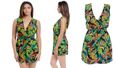 Freya Electro Beach Bandeau Bikini Bra Narrow Pant Tropical Print