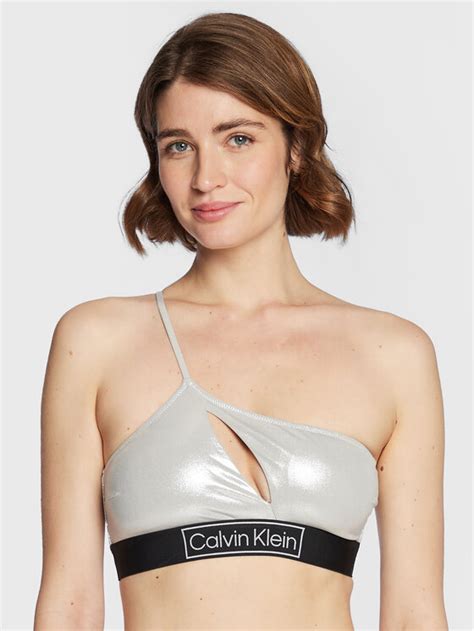 Calvin Klein Swimwear Bikini Oberteil KW0KW01944 Silber Modivo At