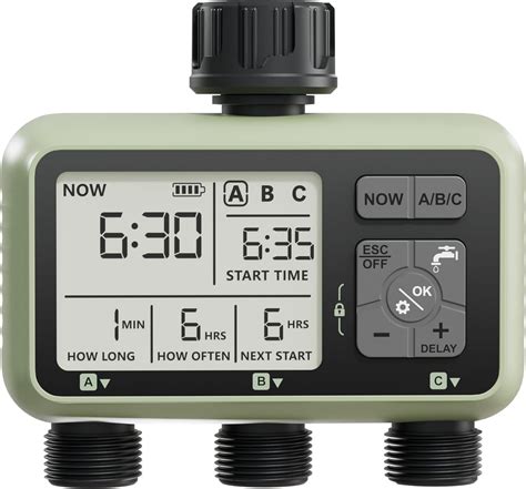 Diivoo 3 Zone Sprinkler Timer Water Timer 3 Outlet For Garden Hose