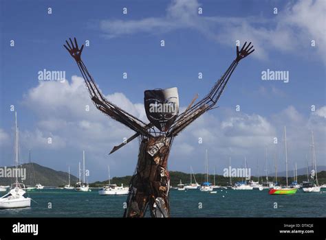 Metal Sculptures And Fire Globes Used At Full Moon Parties Trellis Bay