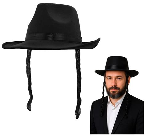 Nicky Bigs Novelties Cosplay Black Spanish Hat Religious Payes Rabbi