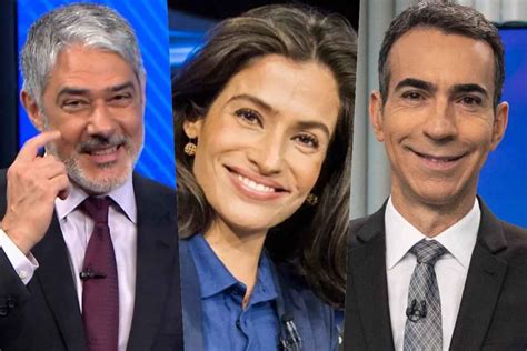Salário De William Bonner E Renata Vasconcellos - William Bonner, Renata Vasconcelos e Cesar Tralli; descubra o salário ...