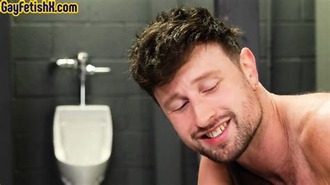 Skinny Gay Fisting Asshole Leather Harness Jock In Toilet