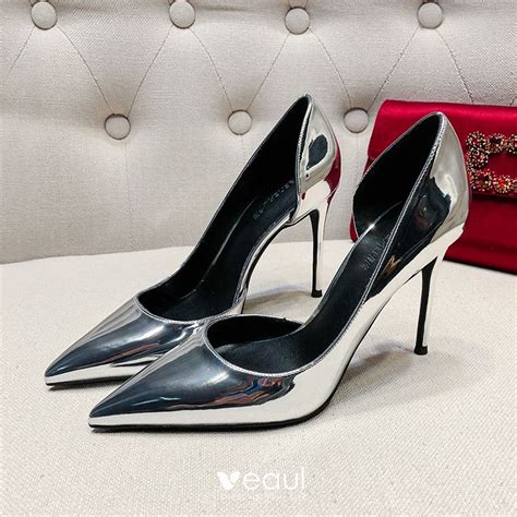 Modest Simple Nude Office OL Womens Shoes Patent Leather Cm