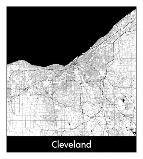 Plan Minimal De La Ville De Cleveland États Unis Amérique Du Nord