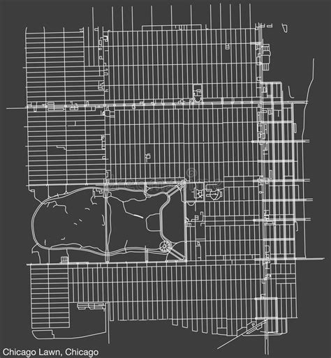 Street Roads Map Of The Chicago Lawn Community Area Chicago Stock