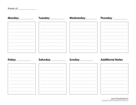 Printable weekly calendar template free blank pdf – Artofit