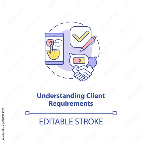 Understanding Client Requirements Concept Icon App Developer Skills