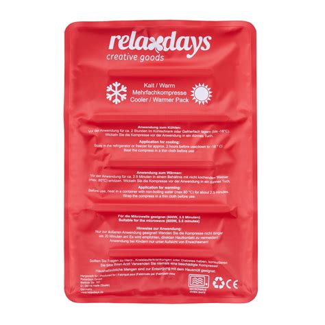 Relaxdays Poche De Glace Chaud Et Froid 25 X 36 Cm Gel Premiers