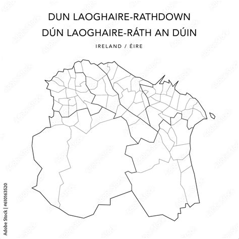 Vector Map of Dún Laoghaire-Rathdown (Dún Laoghaire-Ráth an Dúin) with