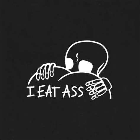 MOTOSUNNY I EAT ASS Dirty Talk Letter Skull Black Print T Shirt