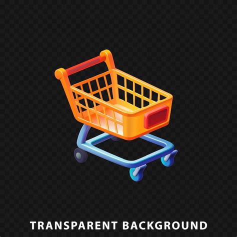 Premium Psd 3d Render Shopping Cart Isolated On Transparent Background