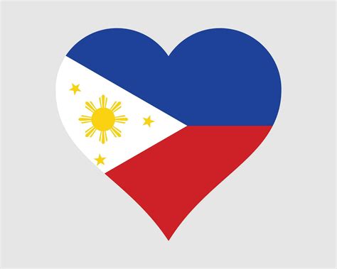 philippines heart flag filipino love shape country nation national