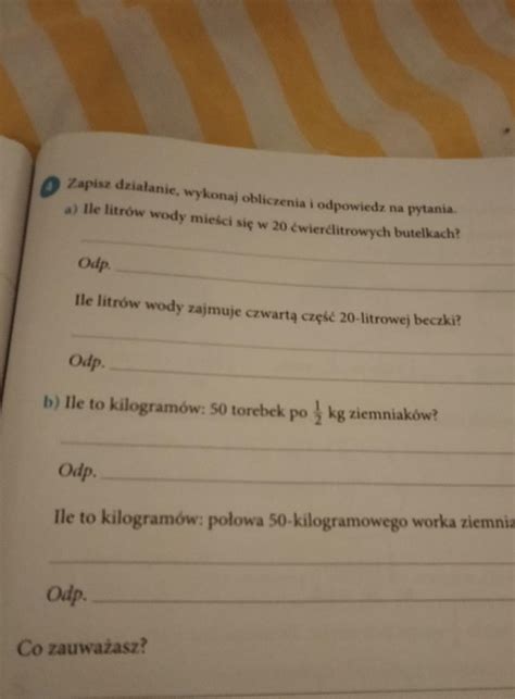 Zapisz Dzia Anie Wykonaj Obliczenia I Odpowiedz Na Pytania Brainly Pl