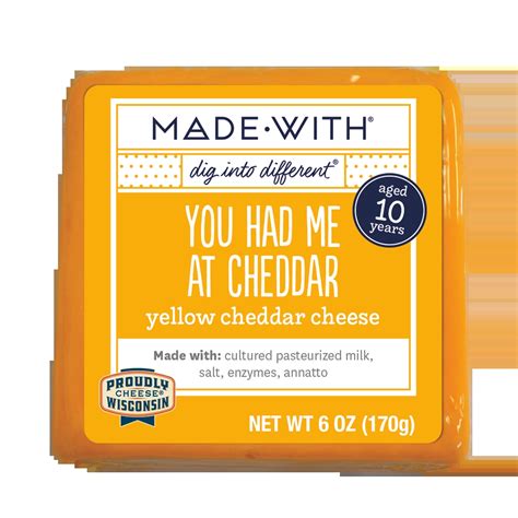 Yellow Aged Cheddar Cheese Madewith®