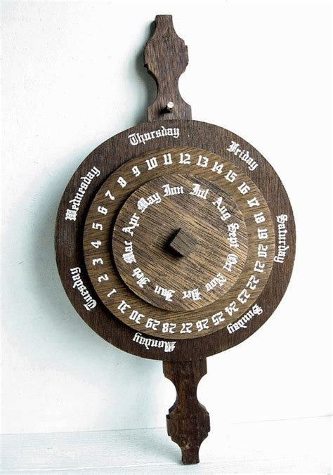 Dial Perpetual Calendar Wooden Hanging Rotating Wheels By Magiamia