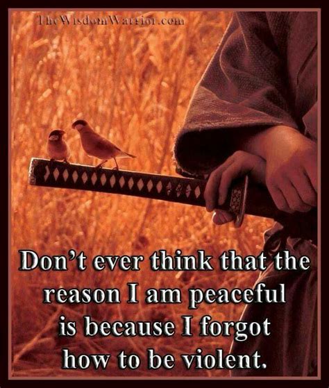 Dont Ever Think I Am Peaceful Martial Arts Quotes Warrior