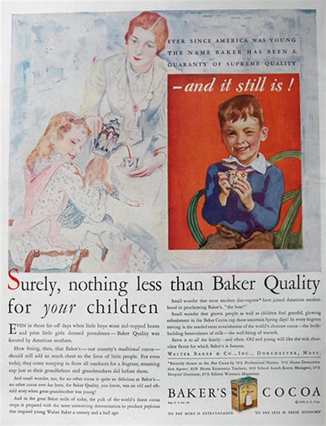 1930 Bakers Cocoa Ad For Your Children Vintage Baking Ads