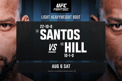 UFC On ESPN 40 Santos Vs Hill Fight By Fight Preview MMA Underground