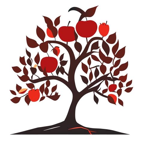 Premium Vector Apple Tree Vector Art On A Clean White Background