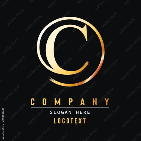 Luxury Letter C Logo Design Brush Stroke C Letter Logo Design Yellow