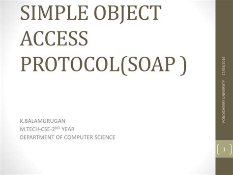 Simple Object Access Protocol Soap Ppt