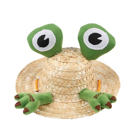 Clinaoy Pet Straw Hat for Dogs Cats Handwoven Sun Protection Mini