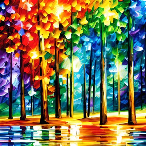 Arco Ris Al Estilo De Una Pintura De Leonid Afremov Creative Fabrica