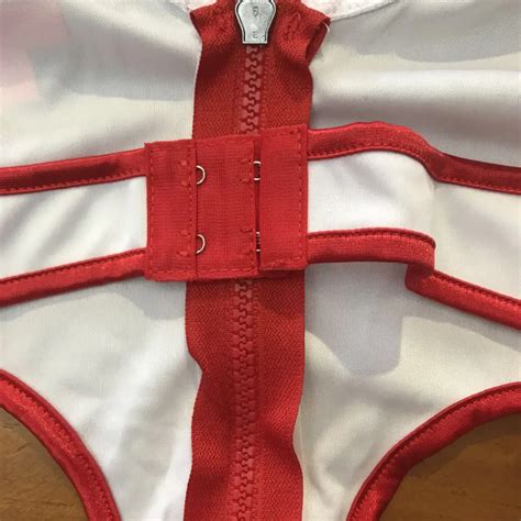 Sunspice Lingerie Manufacturer School Girl Cosplay Sexy Nurse Bodysuit Women Sexy Costume Red