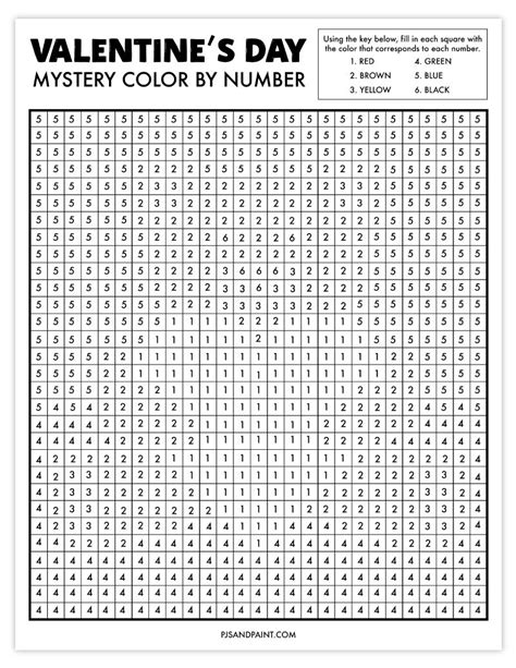 Valentine S Day Mystery Color By Number In Valentines Printables