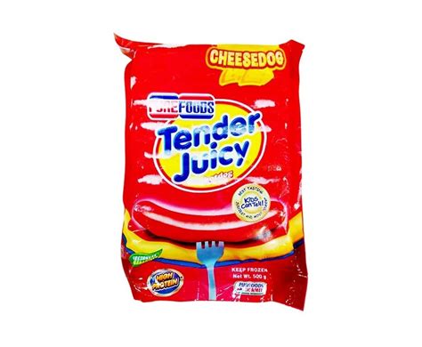 purefoods tender juicy cheese hotdog