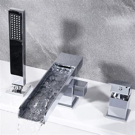 Waterfall Bath Faucets With Shower Hole Bath Mixer Faucetss Brass Hot And Cold Water
