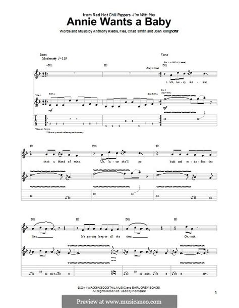 Annie Wants A Baby Red Hot Chili Peppers By Flea A Kiedis C Smith J Klinghoffer On Musicaneo
